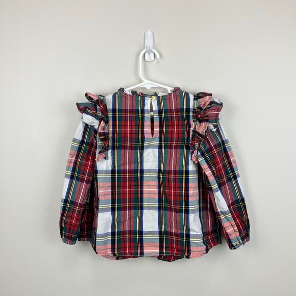 Crewcuts Ruffle Tartan Plaid Blouse 8 - Picture 6 of 7